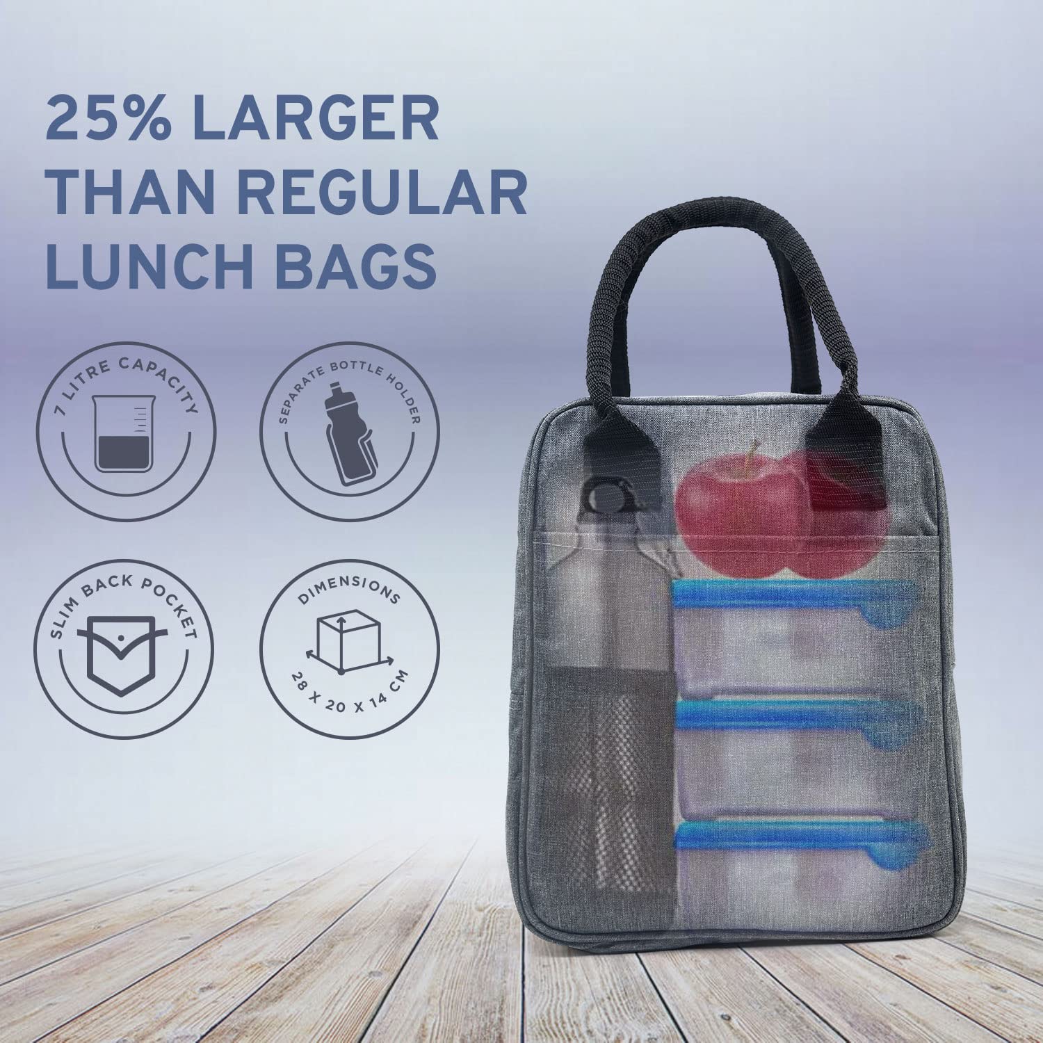 Urban Pro Insulated Lunch Bag Travel Nylon Storage Tiffin Bag