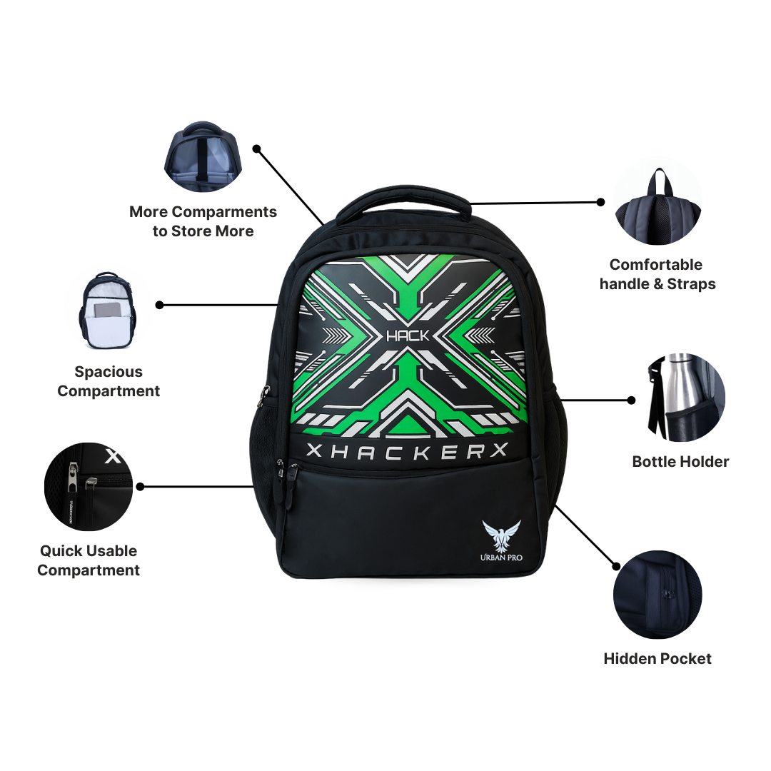 Urban Pro Hack Black Laptop Backpack