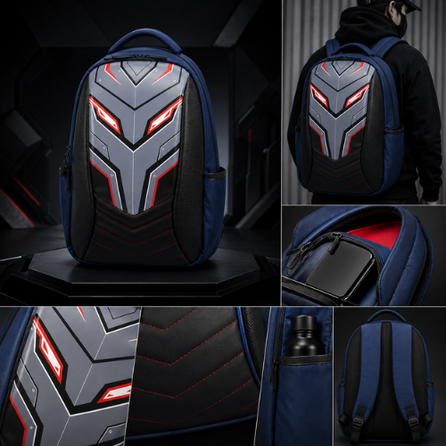 Urban Pro Robot Backpack 2 Secret Pockets Blue 28 L Laptop Backpack