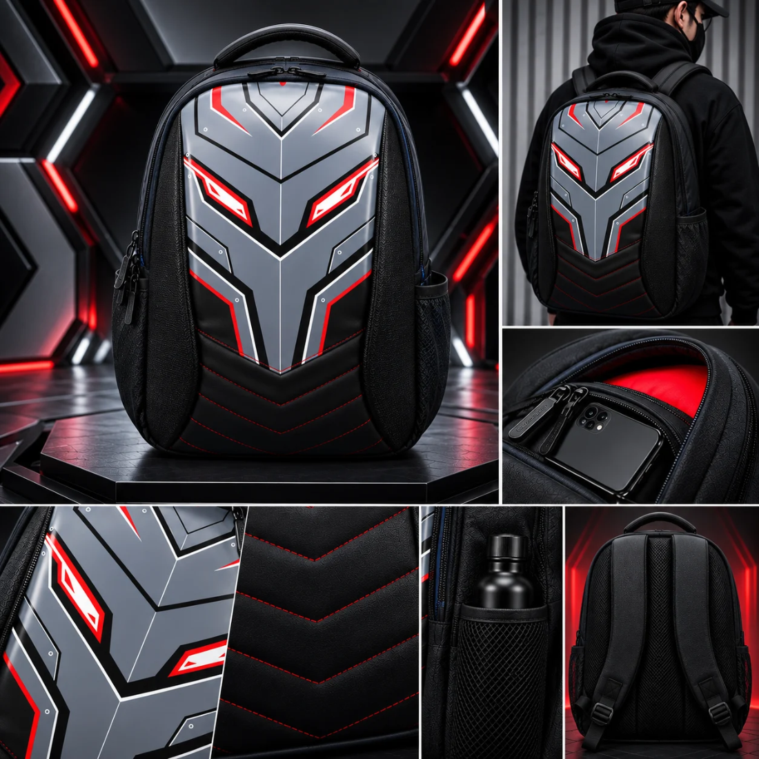 Urban Pro Robot Backpack 2 Secret Pockets 28L black 28 L Laptop Backpack