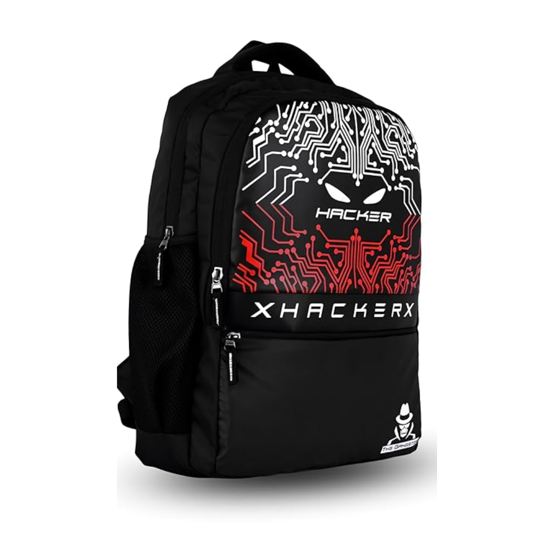 THE GANGSTER HACKER Edition Bag with 2 Secret Pockets, 28 litres Large Size Laptop Backpack, Black