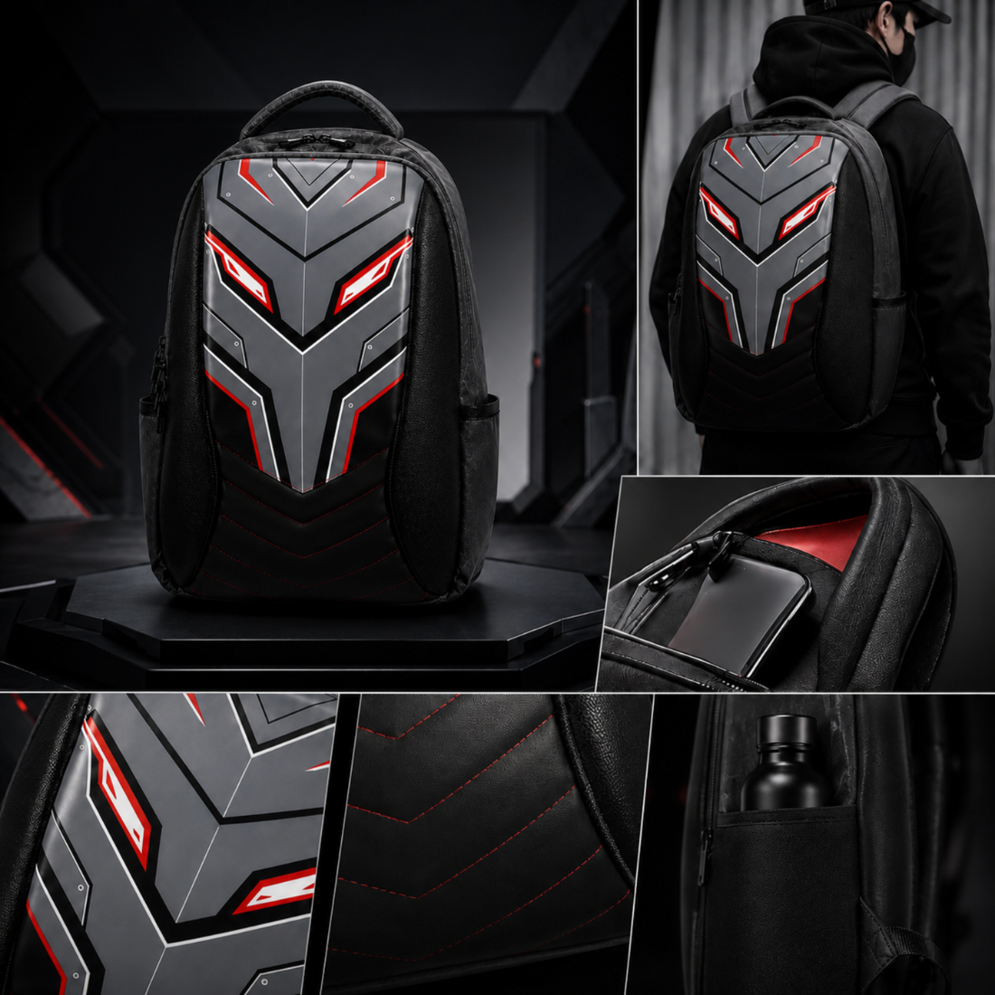 Urban Pro Robot Backpack 2 Secret Pockets 28L Grey 28 L Laptop Backpack
