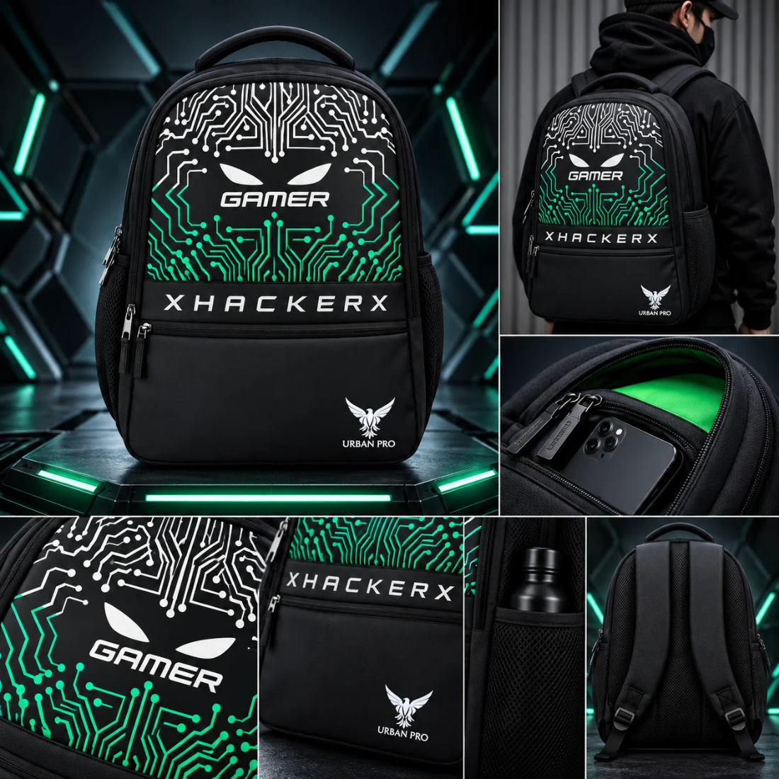 Urban Pro Gamer Backpack 28L – Durable Laptop Bag for Students, Gamers & Professionals